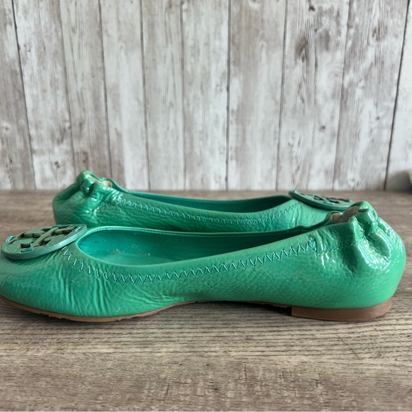 Tory Burch Patent Leather Teal Loafers - Picture 6 of 9